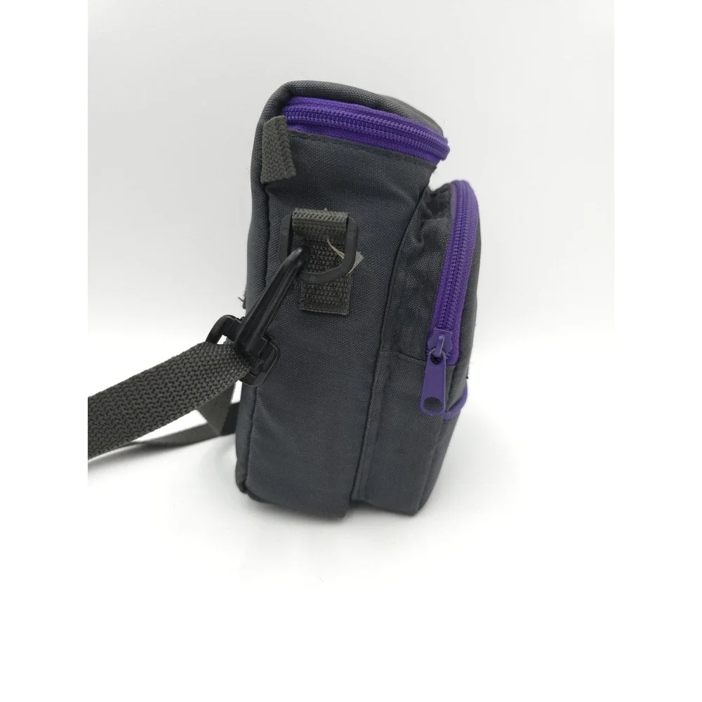 Vtg Coast Camera‎ Bag Case Gray Purple Teal W/Shoulder Strap Front Zip Pouch